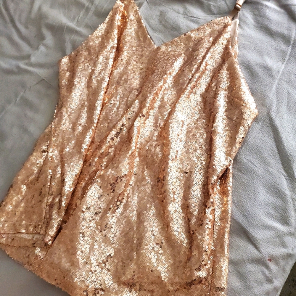 NWOT Sequin V Neck Tank